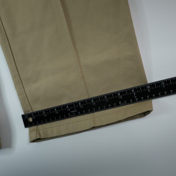 St Johns Bay Chino Pants Mens 42x30 Khaki Easy Care Classic Fit Pleat Front - Picture 12 of 12
